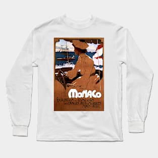 MONACO Transportation Exhibition Meet Art Nouveau Ad by Aldolfo Hohenstein Long Sleeve T-Shirt